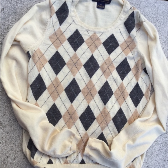 Moreno wool argyle pattern pull over Sweater - Picture 1 of 6